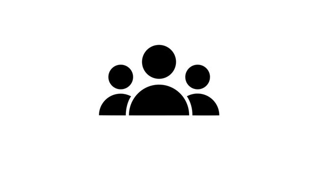 Group of five people icon isolated animation .Community icon,Business and team work icon animation .