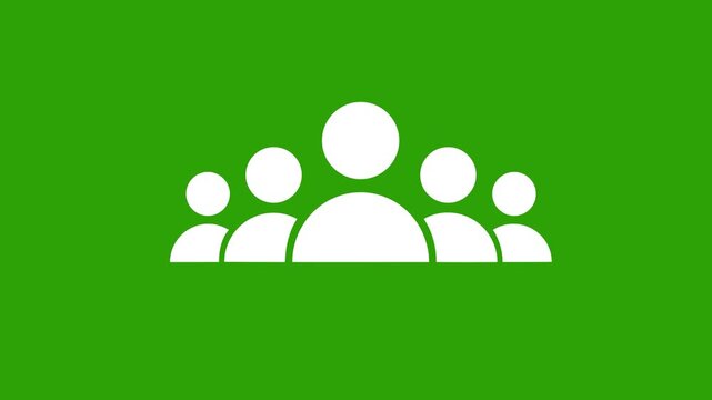 Group of five people icon isolated animation .Community icon,Business and team work icon animation .