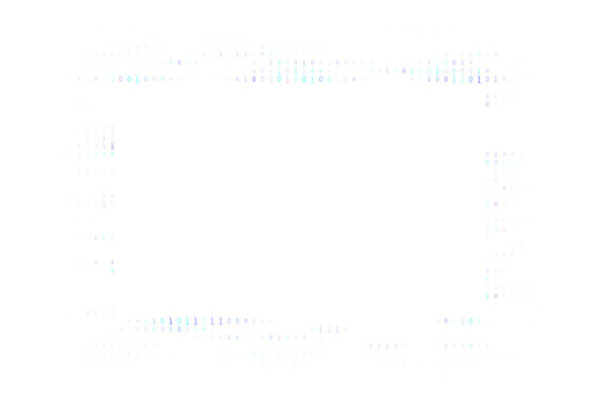 Binary Code Border Frame with Digital Data Stream for Technology Backgrounds and Cyber Security Concepts