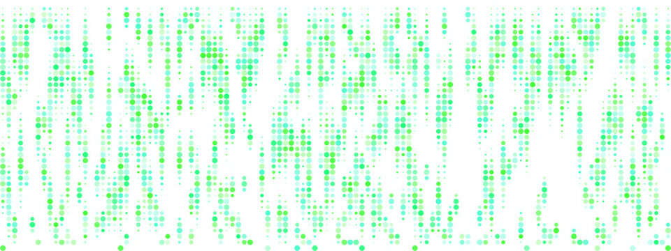 Abstract Green Digital Matrix Background with Falling Data Dots for Technology and Futuristic Web Design Concepts