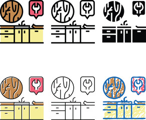 Obraz premium kitchen worktop repair color icon vector. kitchen worktop repair concepts sign. isolated symbol