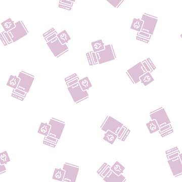 trash compactor repair vector glyph seamless pattern trash compactor repair sign illustration