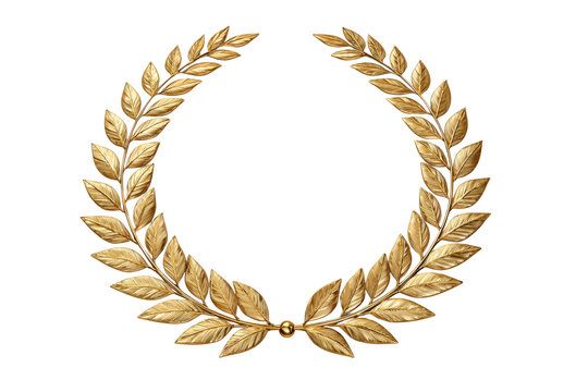 Golden Laurel Wreath on Black Background leaf