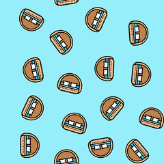 Obraz premium daybed outdoor furniture vector seamless pattern daybed outdoor furniture sign illustration