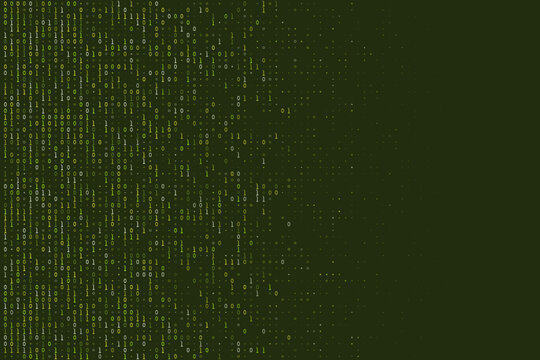 Abstract Binary Code Background with Digital Data Stream for Cyber Security and Technology Concepts