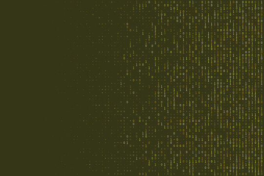 Abstract Binary Code Background with Digital Data Stream and Matrix Style Programming Concept for Tech Design