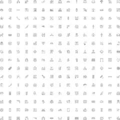 Fototapeta premium Collection of minimal outline icons and line art symbols for business, technology, service and modern ui projectsdiverse vector pictograms for web, app, marketing, finance, travel and more