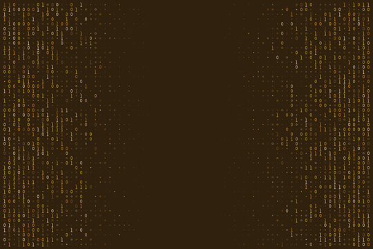 Binary Code Background with Empty Center Space for Data Technology Concept and Digital Security Abstract Design