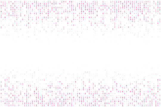 Binary Code Background with Central White Space for Copy Text Digital Data Stream Concept