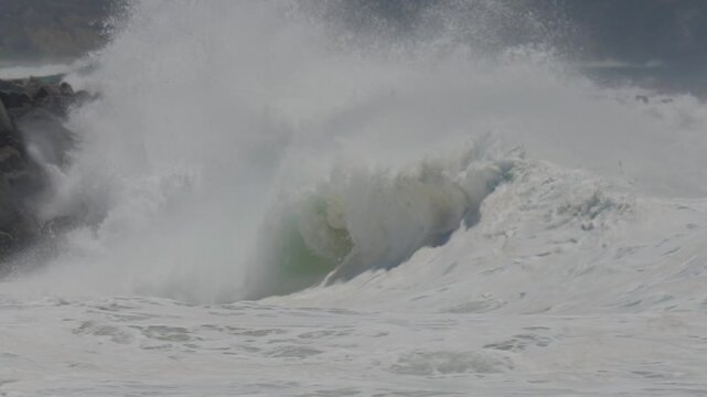 Monster surf at the wedge during large swell