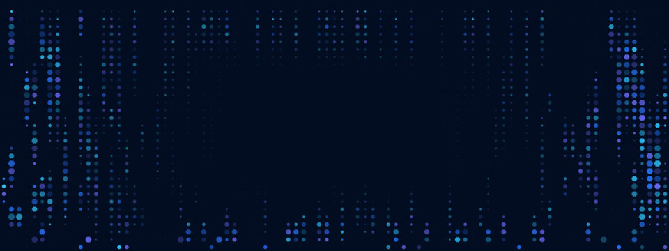 Abstract Digital Data Background with Glowing Blue Dots and Pixelated Network Pattern for Technology Concepts