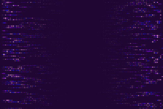Abstract Digital Data Stream Background with Glowing Purple Particles and Tech Noise Texture for Futuristic Technology Concepts