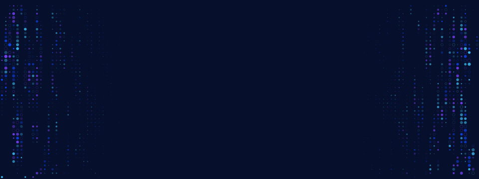 Abstract Digital Data Stream Background with Glowing Blue Pixel Particles for Technology and Cyber Security Concepts