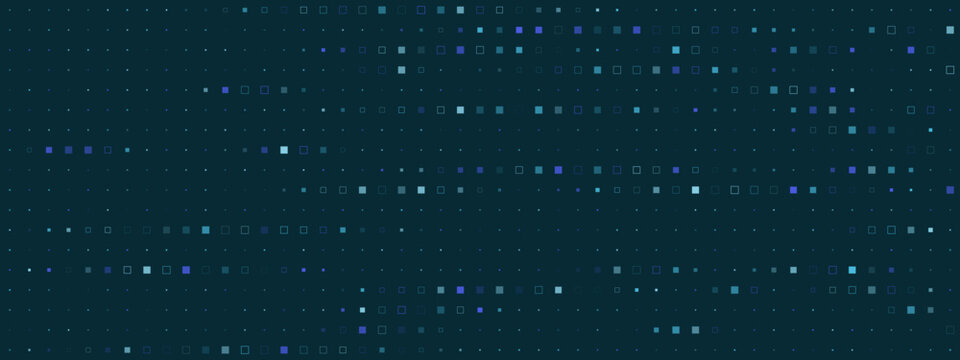 Abstract Digital Data Grid Background with Glowing Blue Pixels for Technology and Network Connectivity Concepts