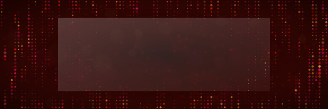 Dark Red Digital Data Stream Background with Central Text Overlay Frame for Technology Presentations and Cyber Security