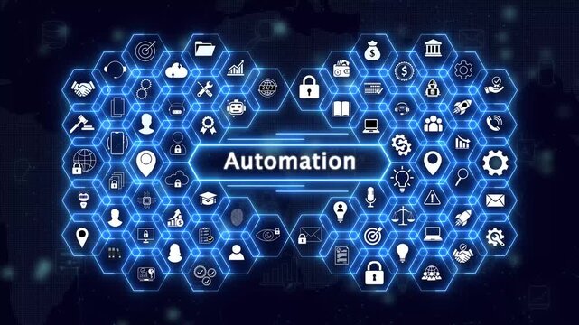 Planning marketing strategy. Marketing automation of business and industrial process concept. Business, Technology, Internet and networking concept. 4K on transparent technology background.