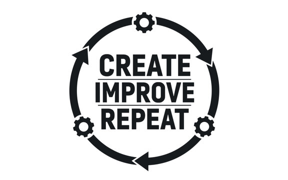 Create improve repeat circular process arrow diagram