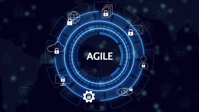 agile standards quality control assurance warranty business technology concept. Business technology process improvement concept on virtual screen. Cyber security Data Protection Information privacy