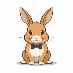 Obraz premium Cute cartoon rabbit wearing a bow tie