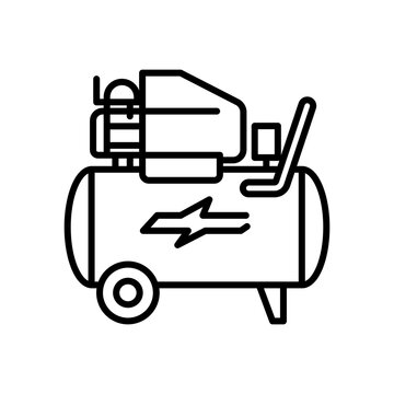 Portable air compressor tank line icon for pneumatic tools and workshop use.