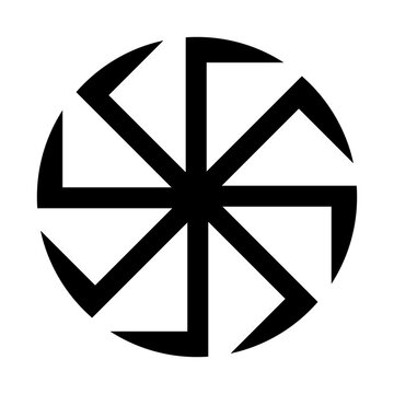 Kolovrat symbol, a Slavic solar emblem representing the cycle of life and nature.