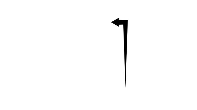 Line Drawing Animation of Arrow Moving Up and Turning Left on Light and Dark Backgrounds 4k video ........