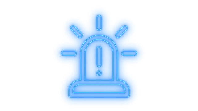 Glowing neon siren flasher icon isolated on transparent background. Emergency alert. Warning signal. Police light. Security notification. Alarm flasher.