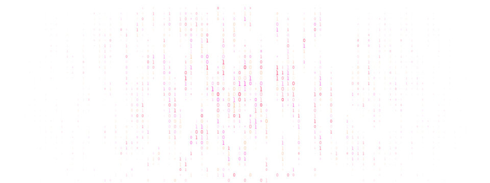 Pink Binary Code Digital Rain Background Abstract Data Stream Pattern for Technology and Cyber Security Concepts