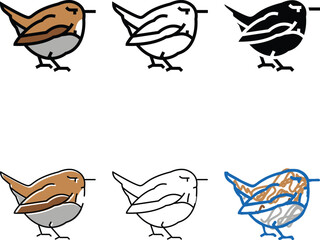 Obraz premium wren bird forms color icon vector. wren bird sign. isolated symbol
