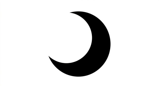 Black crescent moon shape symbol icon