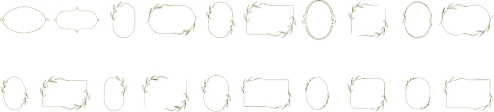 Elegant laurel leaf frame border icons