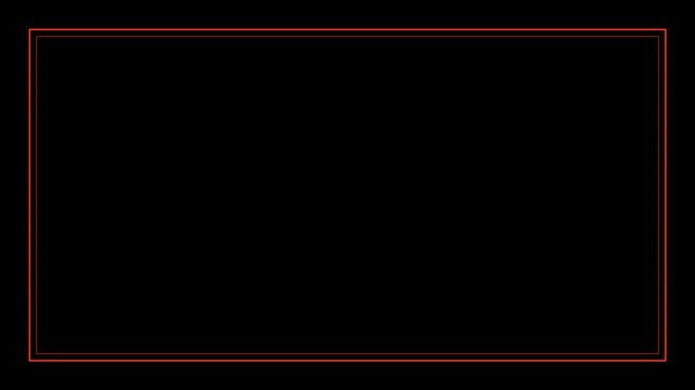 Red Double Line Border Frame Static Overlay Black Background Seamless Loop 4K