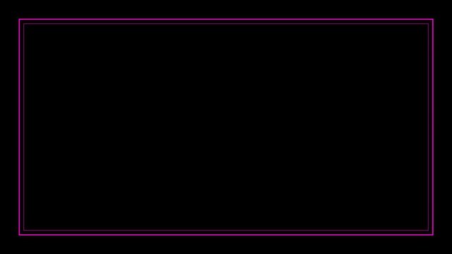 Magenta Double Line Border Frame Static Overlay Black Background Seamless Loop 4K