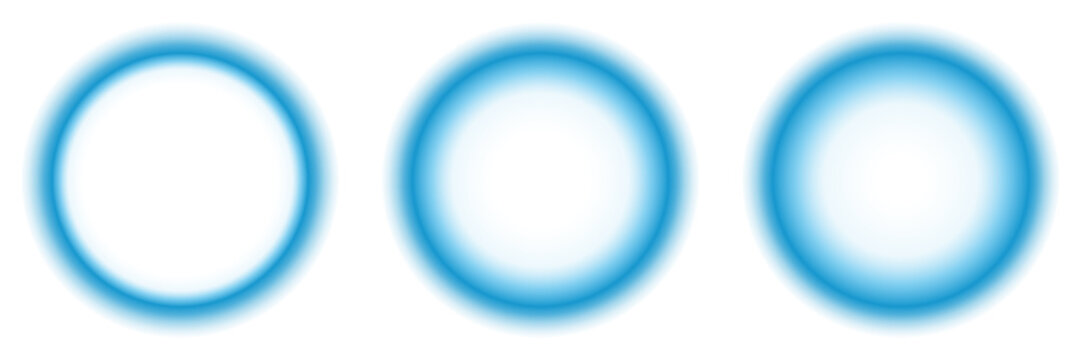 Abstract Blue Glowing Orbs Set, Soft Gradient Circular Light Elements for Digital Backgrounds and Graphic Design Projects