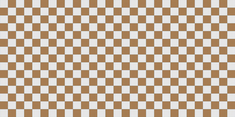Naklejka premium Seamless Brown and White Checkerboard Pattern Background | High Quality Tileable Texture