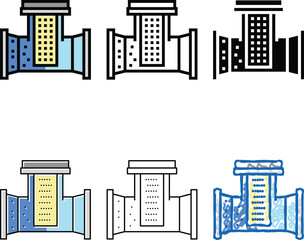 Obraz premium industry water multipack filter color icon vector. industry water filter sign. isolated symbol