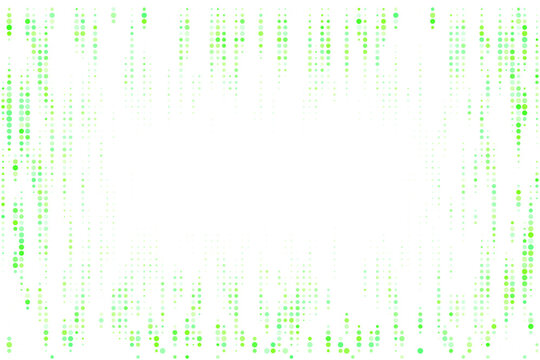 Green Digital Dot Border Frame Abstract Background for Technology Design and Data Visualization Projects