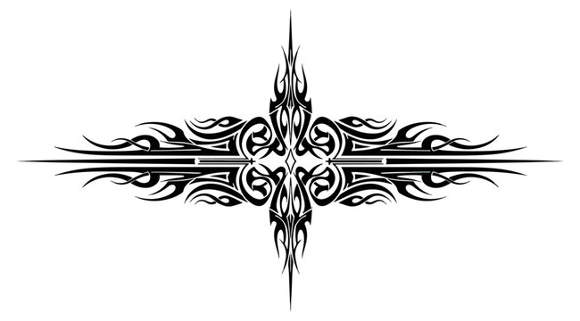 Minimalist white symmetrical vector design on black background