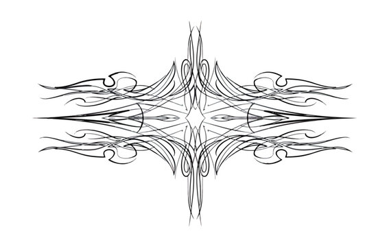 Monochrome symmetrical abstract inkblot or rorschach test pattern on black background