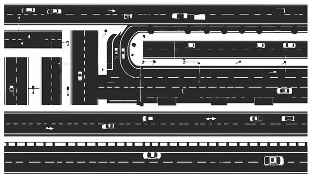 Road traffic infrastructure model layout.