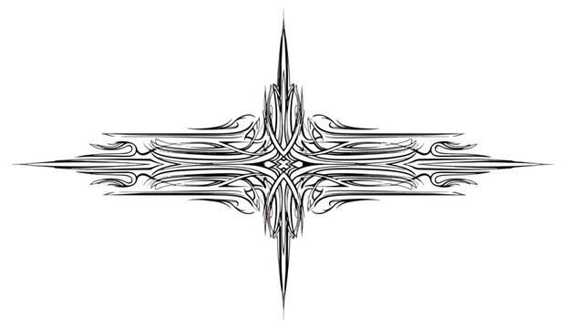 Abstract symmetrical fluid art black and white rorschach inkblot design