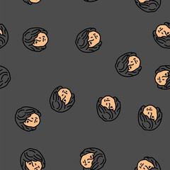 Fototapeta premium male emo avatar vector seamless pattern male emo avatar sign illustration
