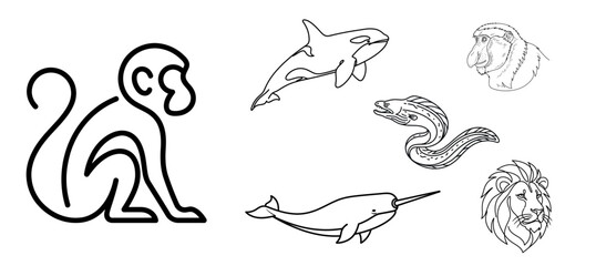 Marine and Wildlife Animal Clipart Set © anjel