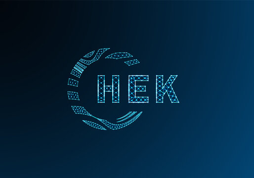 HEK low poly letter logo vector design. HEK lower poly logo design. HEK unique low poly logo design.