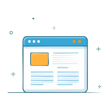 Flat design web browser window illustration
