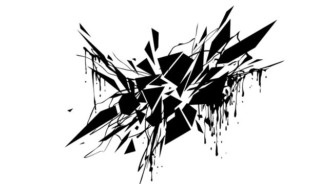 Black and white abstract art design.