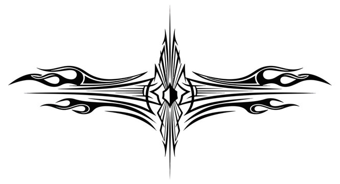 Symmetrical rorschach inkblot test pattern abstract shapes mirrored on black background