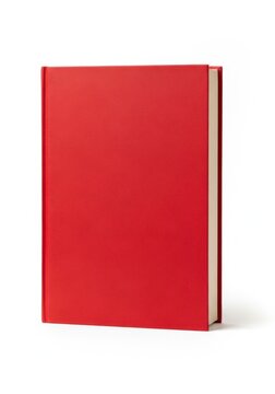 Red book with white pages standing alone