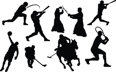 Fototapeta premium Silhouettes of people walking in a line on a plain black