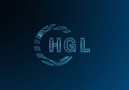 HGL low poly letter logo vector design. HGL lower poly logo design. HGL unique low poly logo design.
